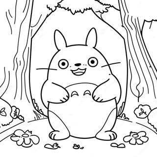 Totoro Gembira Di Hutan Halaman Mewarna 43812-9580