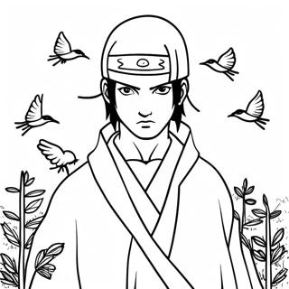 Gambar Mewarna Itachi Uchiha Dengan Burung Gagak 44174 9666