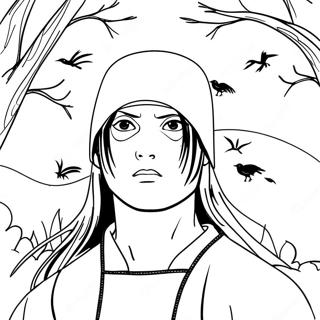 Gambar Mewarna Itachi Uchiha Dengan Burung Gagak 44174 9668