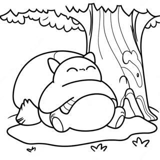 Gambar Mewarna Snorlax Tidur Di Bawah Pokok 44349-9695