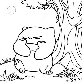 Gambar Mewarna Snorlax Tidur Di Bawah Pokok 44349-9696