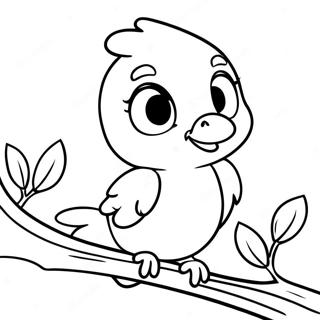 Burung Tweety Menawan Duduk Di Dahan Halaman Mewarna 44797 9809