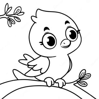 Burung Tweety Menawan Duduk Di Dahan Halaman Mewarna 44797 9812