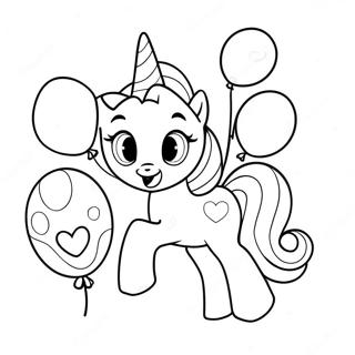 Pinkie Pie Dengan Belon Halaman Mewarna 45137-9874