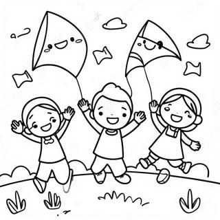 Kanak Kanak Gembira Terbang Layangan Gambar Mewarna 45317 9920
