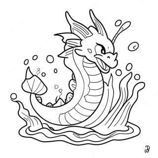 Gyarados Melompat Air Gambar Mewarna 45409-9937