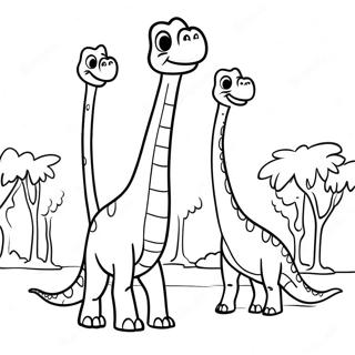 Keluarga Brachiosaurus Halaman Mewarna 45583-9990