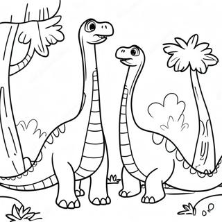 Keluarga Brachiosaurus Halaman Mewarna 45583-9991