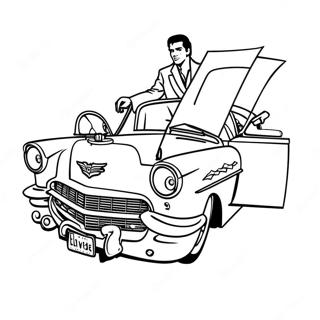 Elvis Dalam Cadillac Klasik Gambar Mewarna 46034 10089