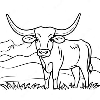 Halaman Mewarna Lembu Longhorn Texas 46422 10162
