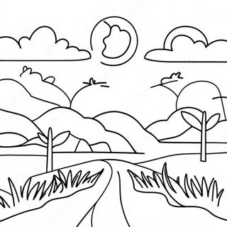 Halaman Mewarna Matahari Terbenam Texas Yang Cerah 46424 10170