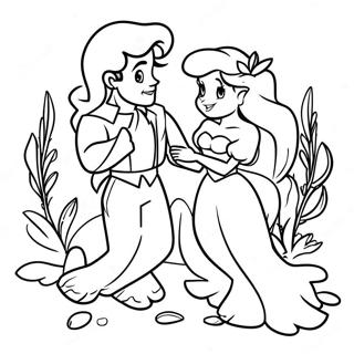 Halaman Mewarna Ariel Dan Putera Eric 4652-2658