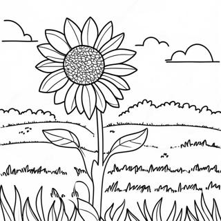 Padang Bunga Matahari Cerah Halaman Mewarna 471 1038