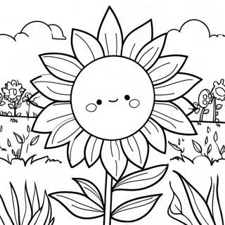 Padang Bunga Matahari Cerah Halaman Mewarna 471 1039