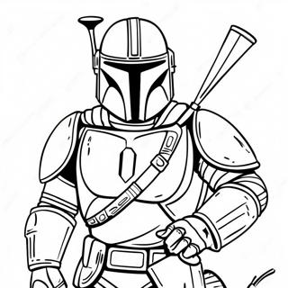 Halaman Mewarna Mandalorian Dalam Armor Pertempuran 47816-10456