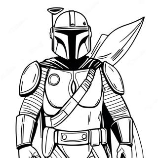 Halaman Mewarna Mandalorian Dengan Jubah 47819-10465
