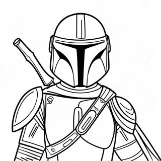 Halaman Mewarna Mandalorian Dengan Jubah 47819-10466