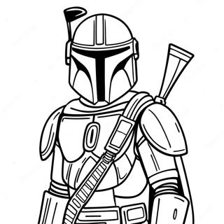 Halaman Mewarna Mandalorian Dengan Jubah 47819-10467