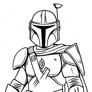 Halaman Mewarna Mandalorian Dengan Jubah 47819-10468