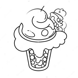 Halaman Mewarna Sundae Ais Krim Berwarna Warni 4828 2444