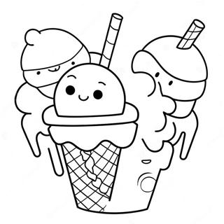 Halaman Mewarna Cawan Ais Krim Comel 4829 146