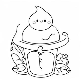 Halaman Mewarna Cawan Ais Krim Comel 4829 148