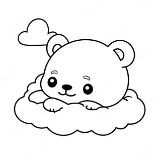 Halaman Mewarna Rilakkuma Tidur Di Awan 49164-10755