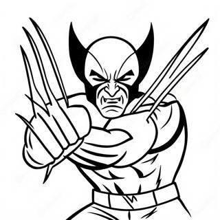 Halaman Mewarna Wolverine Dengan Cakar Terbuka 49251-10780