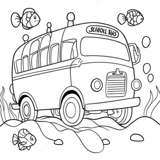 Halaman Mewarna Perjalanan Bawah Laut Bas Sekolah Ajaib 49694-10881