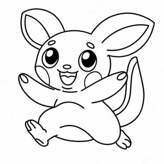 Raichu Gembira Melompat Halaman Mewarna 49985 10944