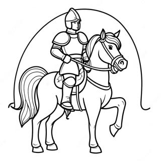 Kesatria Berani Di Atas Kuda Halaman Mewarna 50549-11061