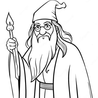 Halaman Mewarna Dumbledore Dengan Tongkat Sihir 5285-2406