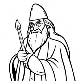 Halaman Mewarna Dumbledore Dengan Tongkat Sihir 5285-2407