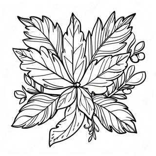 Laman Mewarna Daun Mistletoe Yang Terperinci 54093-11841