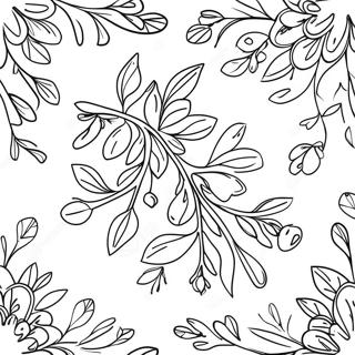 Laman Mewarna Daun Mistletoe Yang Terperinci 54093-11844