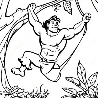 Tarzan Melompat Dari Batang Mewarna 54360-11889