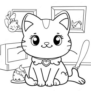 Halaman Mewarna Watak Kucing Yang Comel Gabbys Dollhouse 5448-1271