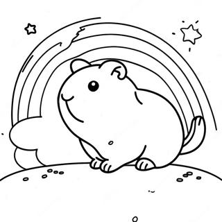 Guinea Pig Bermain Di Pelangi Halaman Mewarna 54991-12043