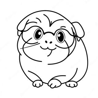 Guinea Pig Dengan Kacamata Halaman Mewarna 54992-12047