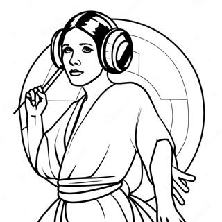 Halaman Mewarna Puteri Leia Dalam Pose Heroik 5535 2213