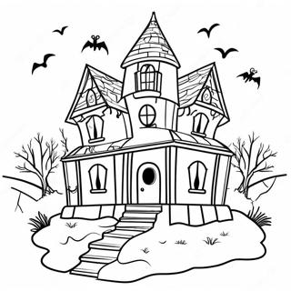 Rumah Hantu Menyeramkan Halaman Mewarna 55542 12150