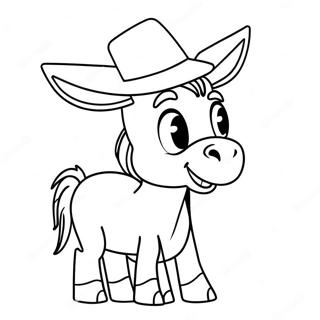 Keldai Kartun Dengan Topi Halaman Mewarna 56183 12297