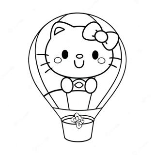 Gambar Mewarna Hello Kitty Berani Dalam Belon 563-2694