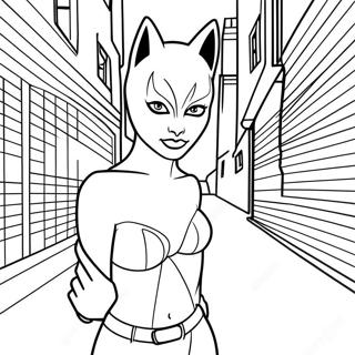 Catwoman Di Lorong Gelap Halaman Mewarna 56552-12386