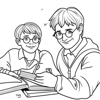 Halaman Mewarna Adegan Harry Potter Yang Magikal 57939-12679