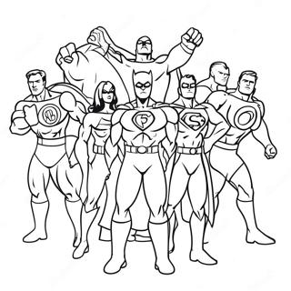Halaman Mewarna Pasukan Superhero Yang Mengujakan 57940 12681