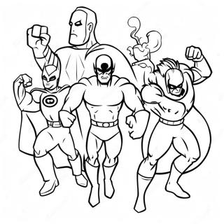 Halaman Mewarna Pasukan Superhero Yang Mengujakan 57940 12683