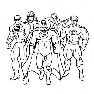 Halaman Mewarna Pasukan Superhero Yang Mengujakan 57940 12684