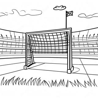 Laman Mewarna Padang Bola Sepak Dengan Tiang Gol 59494 13038