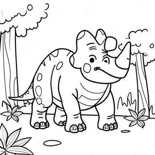 Halaman Mewarna Triceratops Meragut Di Jurassic Park 59587 13057